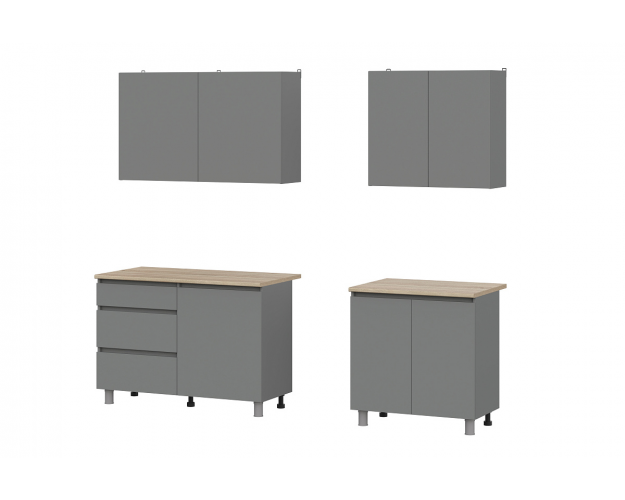 Кухонный гарнитур "Денвер" 2.0 графит серый / дуб сонома